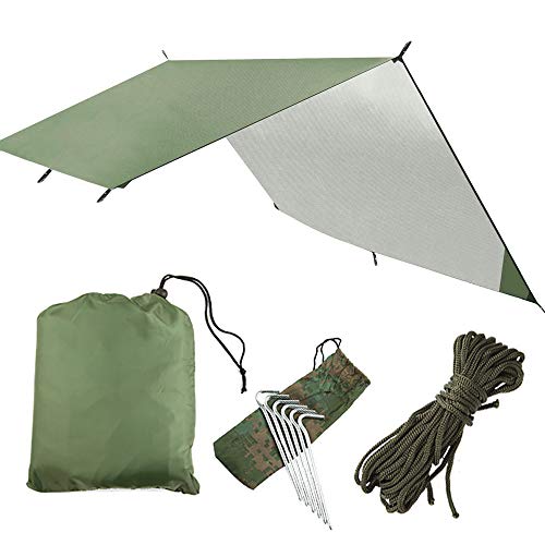 SZSMD Camping Zeltplane, Tarp für Hängematte, Wasserdicht, Leicht, Kompakt Zeltunterlage Picknickdecke Tarp Hammock Plane Tent Tarp Camping Outdoor Plane