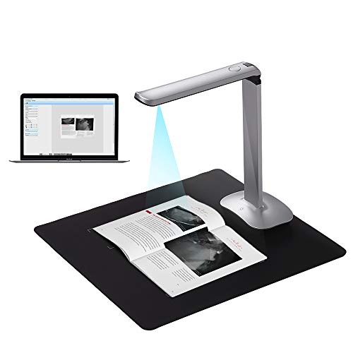Aibecy Buchscanner Fotoscanner Dokumentenkamera F50 HD Scanner 15 Megapixel A3 und A4 Scangröße mit LED Licht AI-Technologie USB Fußpedal für Windows