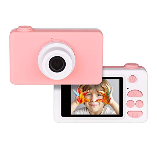 Tyhbelle Digitale Kamera für Kinder Robuste HD Kinderkamera 2,0 Zoll Farbdisplay 8 Megapixel 1080p Videokamera mit Aufklebern und USB Kabel (Pink)