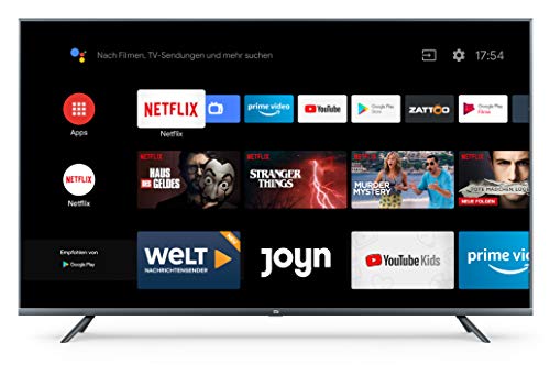 Xiaomi Mi Smart TV 4S 55' (4K Ultra HD, Triple Tuner, Android TV 9.0, Fernbedienung mit Mikrofon, Amazon Prime Video und Netflix)