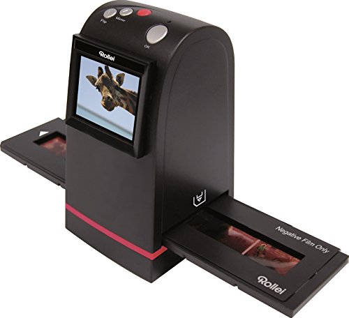 Rollei Dia Film Scanner DF-S 100 SE - mit 5 Megapixel und 2.4 Zoll Farb-TFT-LCD Display und umfangreichem Zubehör, für Speicherkarten bis zu 16 GB - Schwarz