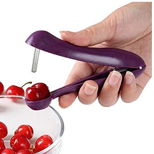 Ouken 13x8.4cm Edelstahl Kirschentkerner Fruchtkern Seed-Remover-Werkzeug Kirschen Corer Obst Werkzeug Gadgets Küchenzubehör