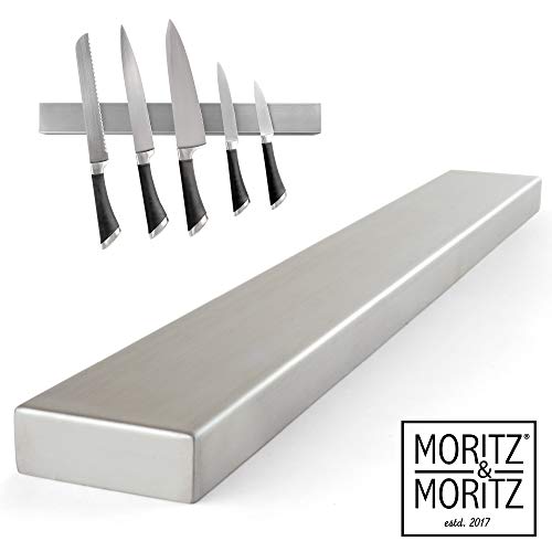 Moritz & Moritz Messer Magnetleiste - Messerhalterung Universal Einsetzbar - Edelstahl 40 cm - Wandhalterung für Messer Küchenutensilien Werkzeugen