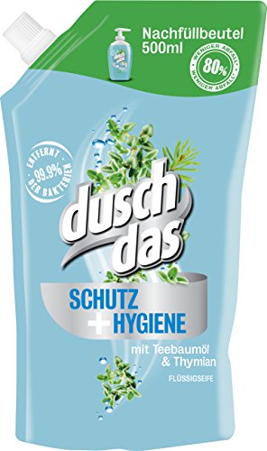 Duschdas Flüssigseife Schutz & Hygiene Nachfüllbeutel, 6er Pack (6 x 500 ml)