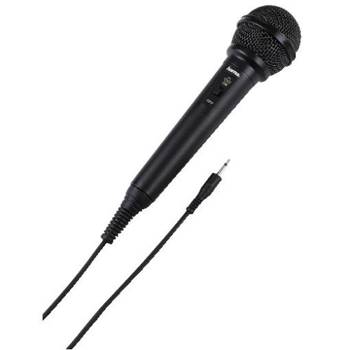 Hama Dynamisches Mikrofon (DM 20 mit Nierencharakteristik, Kabellänge 2,5 m) schwarz