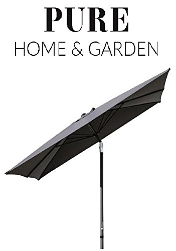 Pure Home & Garden Kurbelschirm Sunrise 300 x 200 anthrazit, mit UV-Schutz 40 Plus, Knicker und abnehmbarem Bezug