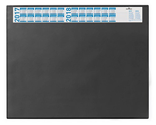 Durable 720401 Schreibunterlage (mit Vollsichtplatte und Kalender, 650 x 520 mm) 1 Stück, schwarz