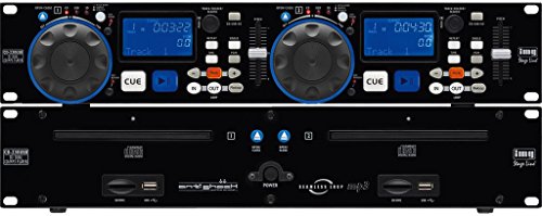 IMG Stageline CD-230USB  DJ-Dual-CD- und MP3-Spieler mit USB2.0-Schnittstelle und SD/MMC-Card-Slot, schwarz