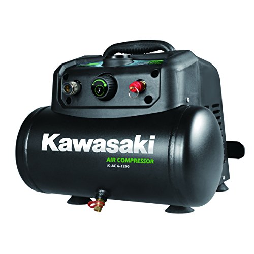 Kawasaki Kompressor, Luftkompressor, 1200W, Ölfreier Motor, 8 Bar, 6 Liter Tank, tragbar, 180 l/min