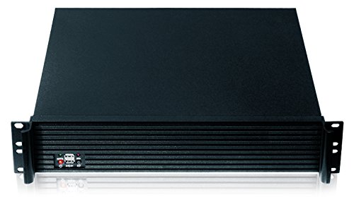 RackMax RM-1921 19 Zoll Server-Gehäuse 2HE, Micro-ATX, Mini-ITX, 2x 3,5 Zoll, 1x 5,25 Zoll, 4x Low Profile Slots, 2x Front-USB, schwarz