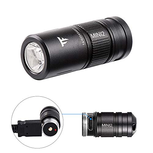 TrustFire Mini2 Mini Led Taschenlampe mit Schlüßelanhänger max. 220 Lumen mit eingebauter 10180 Li-ion Batterie und Micro-USB wiederaufladbar