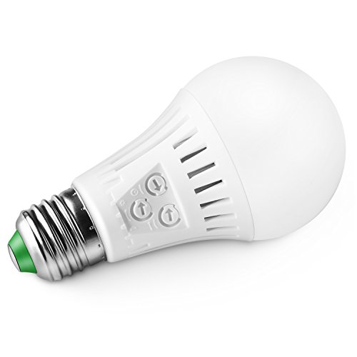 Elrigs E27 LED Lampe mit Bewegungsmelder und Dämmerungssensor, 7W ersetzt 60W, Reichweite, Zeit- und Dämmerungsschwelle einstellbar, Warmweiß (3000K)