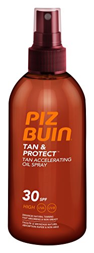 PIZ BUIN Tan & Protect Tan Accelerating Oil Spray LSF 30 / Bräunungsbeschleunigendes Sonnen Öl Spray für eine schnellere, natürliche Bräune mit effektivem Schutz / 150ml