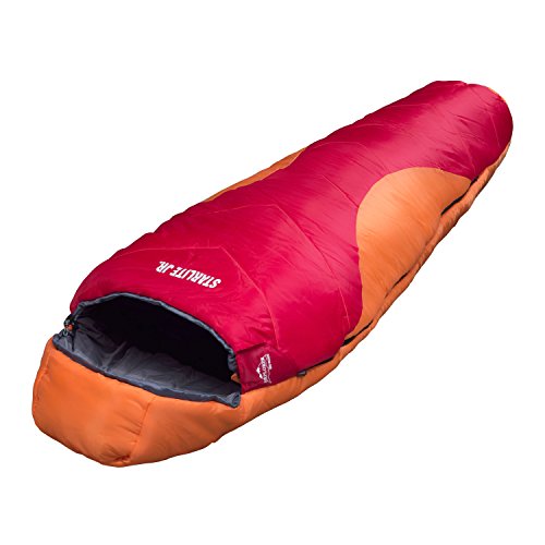 EXPLORER Kinder Schlafsack STARLITE JUNIOR Mumienschlafsack Camping Outdoor, mehrfarbig (Rot/Orange), 175x70x45 cm