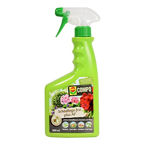 COMPO Schädlings-frei plus AF, Bekämpfung von Schädlingen an Zierpflanzen, Gemüse und Obst, Anwendungsfertig, 500 ml