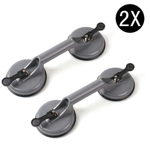 Forever Speed 2x Saugheber Aluminium Suction Lifters Glass Suction Vacuum Lifter 120 mm max.100kg mit 2 Saugnäpfen