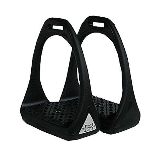 Reitsport Amesbichler Compositi Kunststoffsteigbügel Reflex mit Flexibler breiter Trittfläche schwarz/schwarz Steigbügel aus Kunststoff