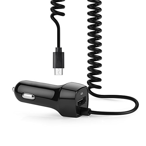 Kfz Auto Ladekabel Ladegerät mit USB Steckplatz und [USB C] Kabel [Typ C] für [Zigarettenanzünder] für iPhone X, iPhone 8, iPhone 7, Samsung Galaxy S8, Note u.v.m. in schwarz von VAPIAO