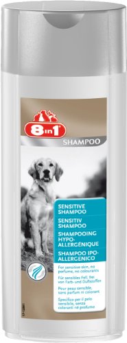 8in1 Sensitiv Shampoo für Hunde (für empfindliches Hundefell, frei von Farb- und Duftstoffen), 250 ml Flasche