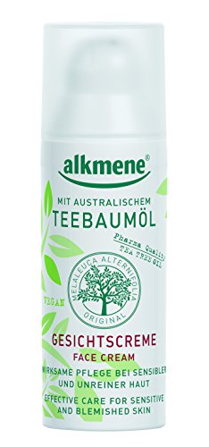 alkmene Teebaumöl-Gesichtscreme Gesichtspflege für unreine Haut, Face Cream, 2er Pack (2 x 50 ml)