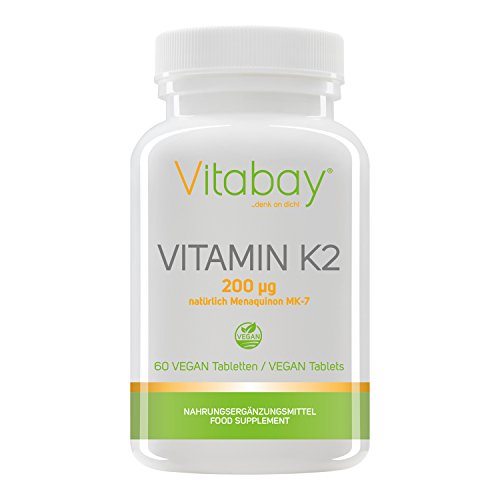 Vitamin K2 200 µg (natürlich Menaquinon MK-7) (60 vegane Tabletten)