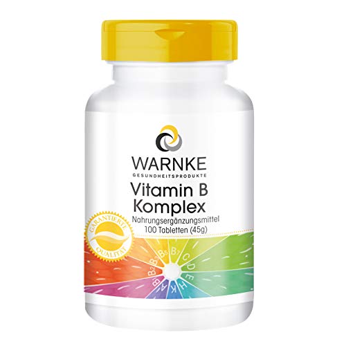 Warnke Gesundheitsprodukte Vitamin B Komplex, enthält alle essentiellen B- Vitamine, 100 Tabletten, vegi, hefefrei, 1er Pack (1 x 45 g)