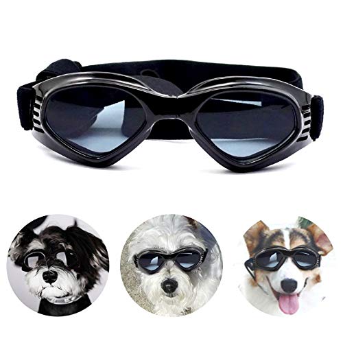 PEDOMUS Hunde Sonnenbrille Verstellbarer Riemen für UV-Sonnenbrillen Wasserdichter Schutz für kleine und mittlere Hunde