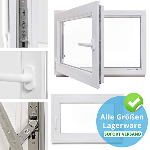 Kellerfenster - Kunststoff - Fenster - weiß - BxH: 90 x 55 cm - DIN links - 3-fach-Verglasung - Lagerware
