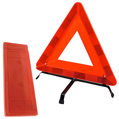 TekBox Faltung Auto Warnung Sicherheit Triangle in Schutzhülle aus Kunststoff/reflektierend rot Hazard EU Notfall Breakdown für Auto, Van, Truck, LKW