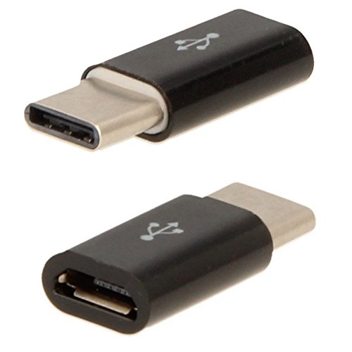 reconnect GmbH Adapter Micro USB auf USB C Typ-C Stecker wandelt USB 2.0 Typ B zu USB 3.1 Typ C schwarz