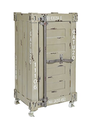 ts-ideen Design Kommode Schrank Roll Container Shabby beige grau Industrie Design 75 x 39 cm mit Rollen