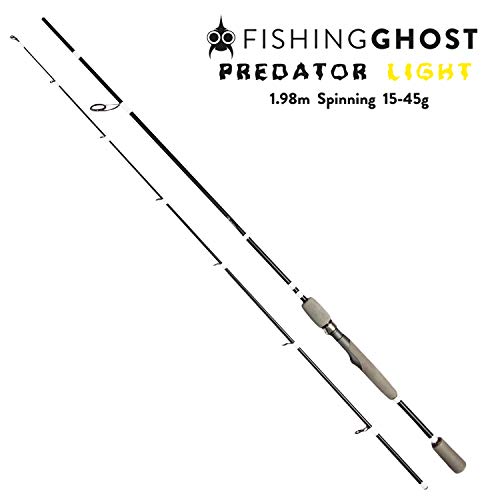 fishn FISHINGGHOST Predator Light Angelrute 1,98m, 15-45g - Angelrute -Spinnrute -Steckrute - direkte Kraftübertragung beim Angeln auf Hecht, Zander, Barsch, Forelle, Saibling
