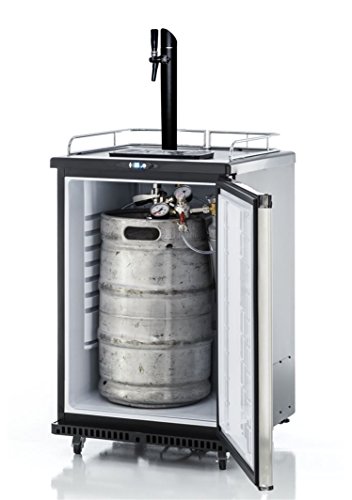 Fassbierkühlschrank 50l Fässer mit Schwarzer Schanksäule, Keg, Uhr, Schläuche & Co²