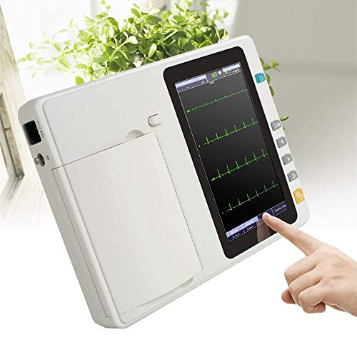 Funwill Tragbarer 7-Zoll-LCD-Touchscreen, Digitaler 6-Kanal-Elektrokardiograph, EKG/EKG-Gerät Set