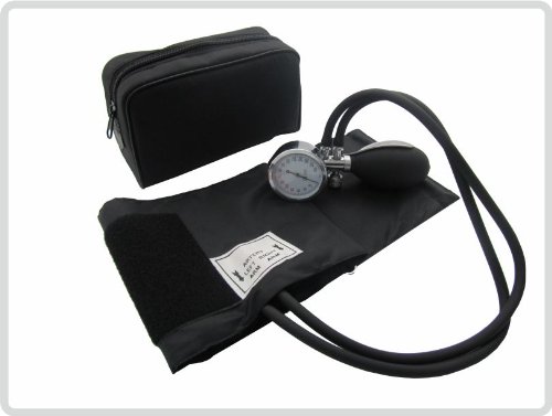 Blutdruckmessgerät Aneroid Pulsmessgerät mit Klettmanschette und Etui *Top-Qualität zum Top-Preis*