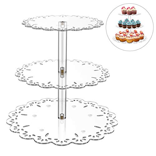 Hemoton 3 Etagen Elegante Cupcake Ständer Dauerhaft Anti-Rutsch Acryl Tortenständer zum  Babydusche Hochzeit Geburtstag Party