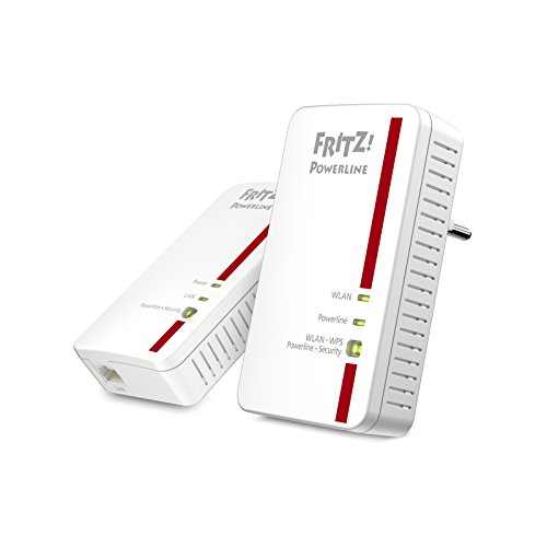 AVM Fritz! Powerline 1240E/1000E WLAN Set (1,200 Mbit/s, WLAN-Access Point, Ideal für Media-Streaming Oder NAS-Anbindungen, deutschsprachige Version, Weiß)