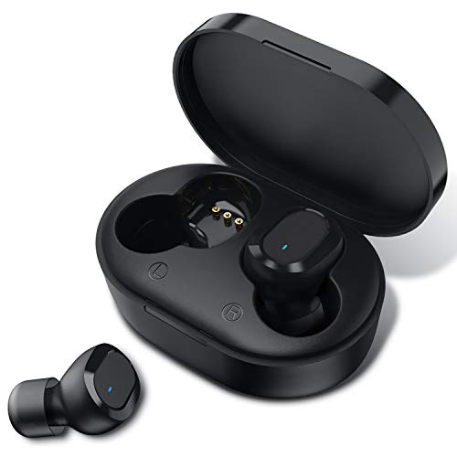 HolyHigh Bluetooth Kopfhörer Kabellos in Ear Ohrhörer Wireless Kopfhörer Bluetooth 5.0 Sport Leicht Stereo Hi-Fi Wasserdicht mit Mikrofon für iOS Android Männer Frauen Kinder（Schwarz）