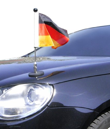 DIPLOMAT magnetisch haftender Autofahnen-Ständer 1 Deutschland mit Super-Magnet für Ihre Autoflaggen - Auto Fahne & Flagge