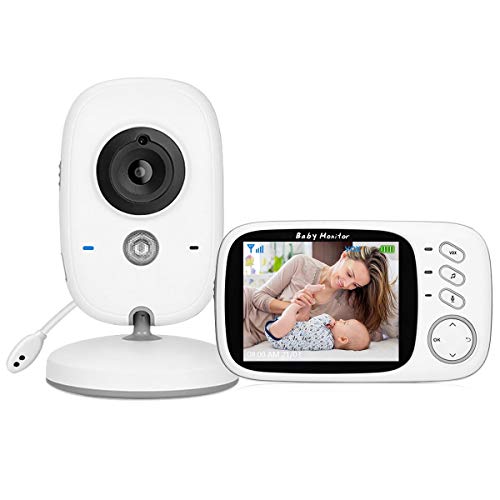 SYOSIN Babyphone mit Kamera, Video Überwachung Baby Monitor Wireless 3.2' TFT LCD Digital dual Audio Funktion,Gegensprechfunktion,Schlaflieder,Temperatursensor, Nachtsicht