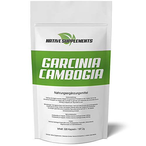 320 Kapseln Garcinia Cambogia Extract, Hochdosiert - 3000mg / Tagesdosis, 60% HCA, Fat Blocker aus Deutschland