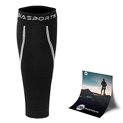 Diasports Waden-Kompressionsstrümpfe - Deine Wadenbandagen für Marathon, Triathlon, Trailrunning - 100% Compression Socks für optimale Waden Kompression beim Laufen - (Calf Sleeves für Frauen/Männer)