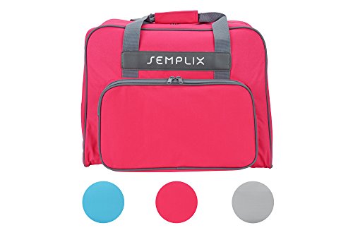SEMPLIX Nähmaschinentasche Pink, 45x34x24 | stabile Transport und Aufbewahrungs Tasche in vielen frischen Farben, für alle gängigen Haushaltsnähmaschinen