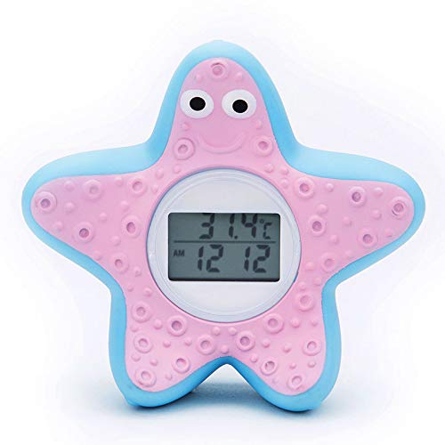 Badethermometer Baby, digitales Wasserthermometer für sicheres Baden, Badwannenspielzeug mit LED Alarm, sicher und umweltfreundlich, Seestern Design (Seestern)