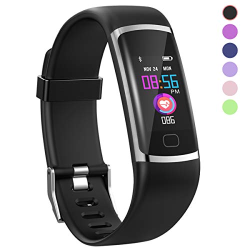 HuaWise Fitness-Tracker, Aktivitätstracker mit Herzfrequenz-Monitor und Schlaf-Monitor, （Bluetooth, wasserdicht, Schrittzähler und Kalorienzähler für Android und iOS
