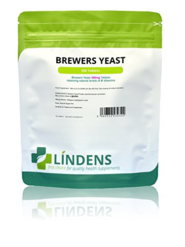 Lindens Bierhefe 300 mg Tabletten | 500 Verpackung | Natürliche Quelle für Vitamine und Mikro-Nährstoffe. Nicht entbittert für maximalen Nährstoffgehalt