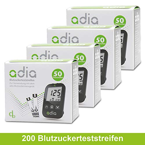 Adia Blutzuckerteststreifen, 200 Stück – die günstige und einfache Blutzuckermessung!