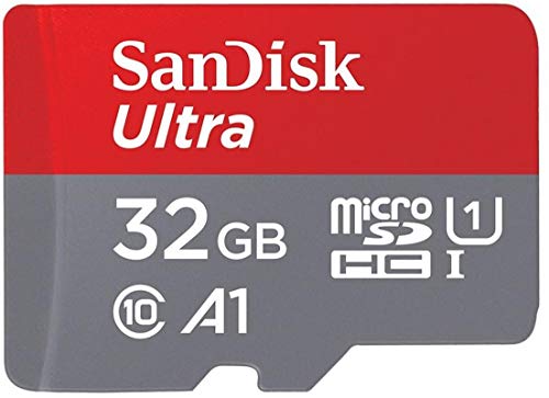 SanDisk Ultra 32GB microSDHC Speicherkarte + Adapter bis zu 98 MB/Sek, Class 10, U1, A1