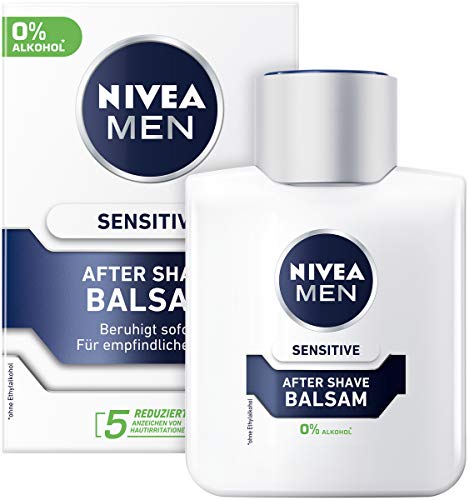NIVEA MEN Sensitive After Shave Balsam im 3er Pack (3 x 100 ml), beruhigendes After Shave, Hautpflege nach der Rasur mit Kamille und Vitamin E