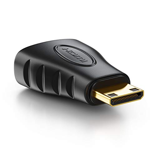 deleyCON HDMI zu Mini HDMI Adapter - HDMI Buchse zu Mini HDMI Stecker 1920x1200 1080p - Schwarz